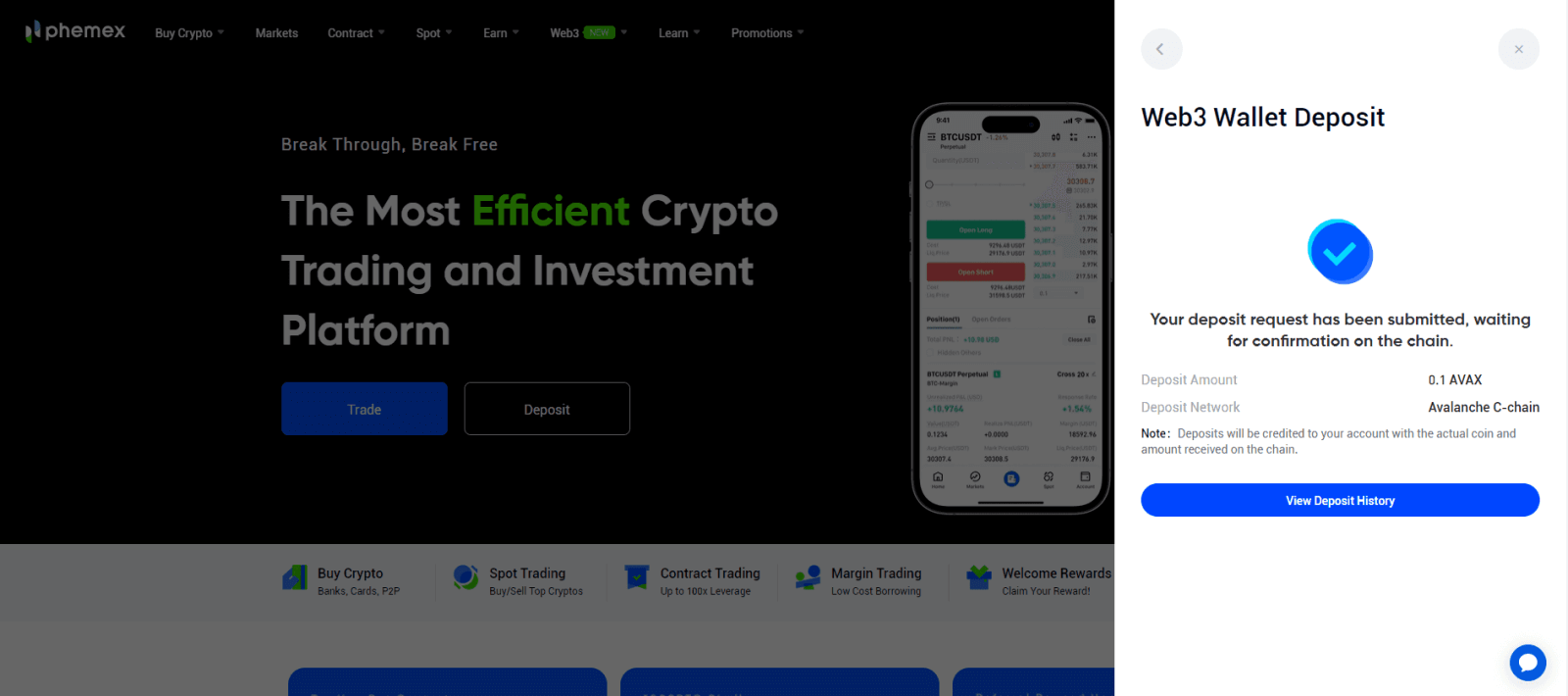 Wie man Kryptowährungen bei Phemex einzahlt und handelt
