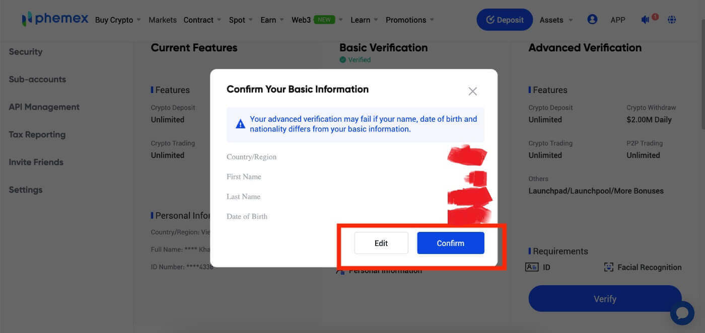 Cara Log Masuk dan Sahkan Akaun di Phemex