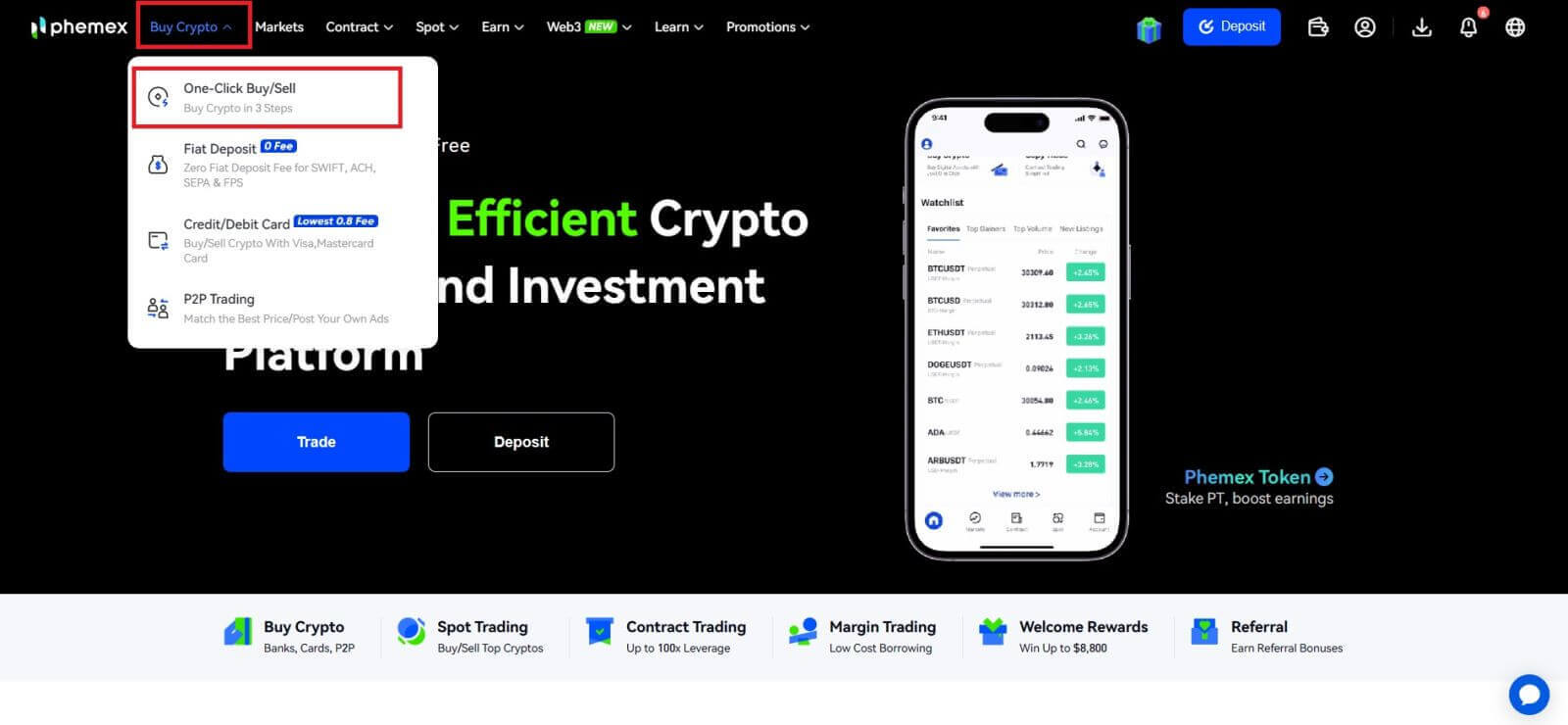 Come prelevare da Phemex